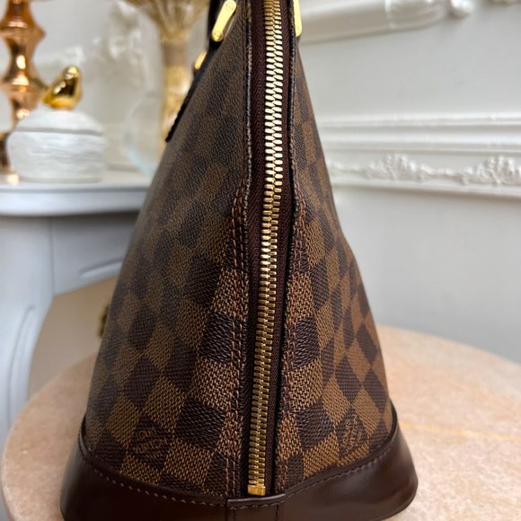 Authentic Louis Vuitton Alma PM Damier Ebene Satchel Bag FL0034 B0854 - Picture 7 of 16